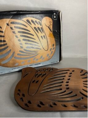Vintage Himark 1983 Swan Trivet Copper Finish Cast Iron 9x6 Kitchen Decor